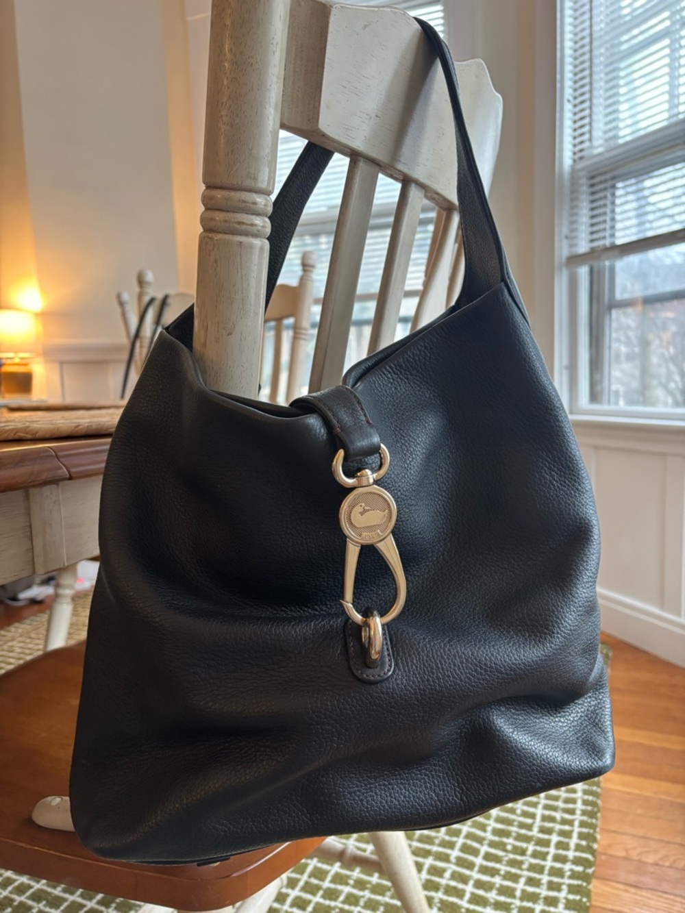 Black Leather Dooney and Bourke Medium Bag
